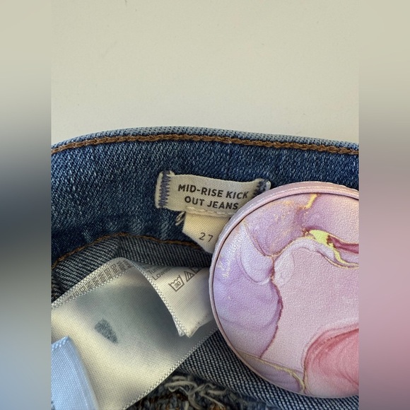 Madewell-Mid Rise-Kick Out-Crop Jeans-Blue-Classic-Spring-Summer-Costal-Size 27 - Picture 14 of 16